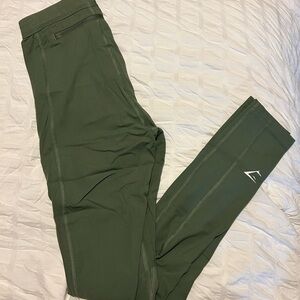 Brand New Gymshark Green Running Leggings with a zipper